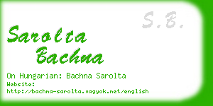 sarolta bachna business card